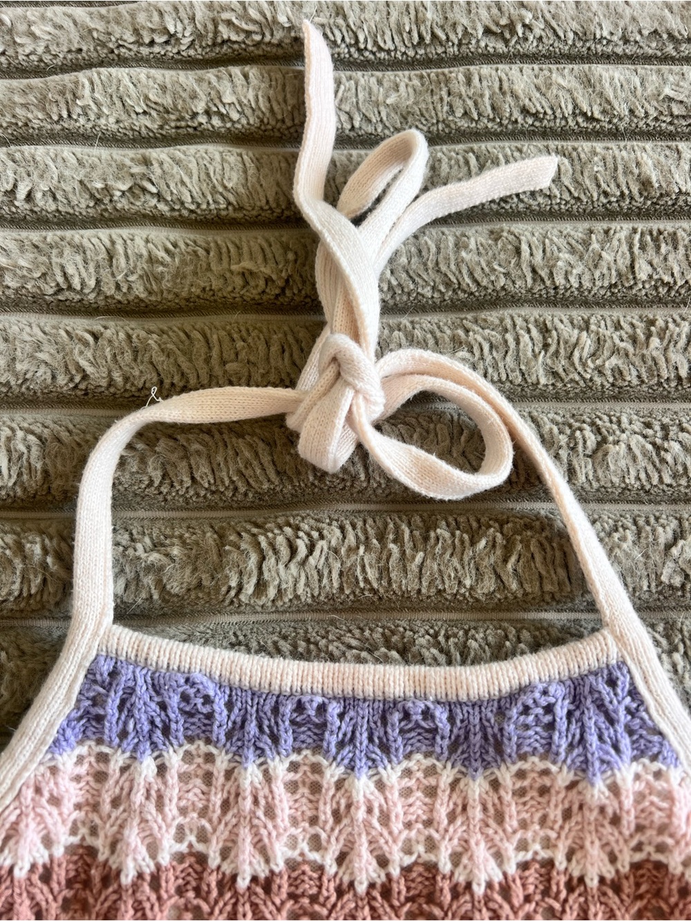 American Eagle Crochet Striped Halter Top Size XS/S - Picture 3 of 7